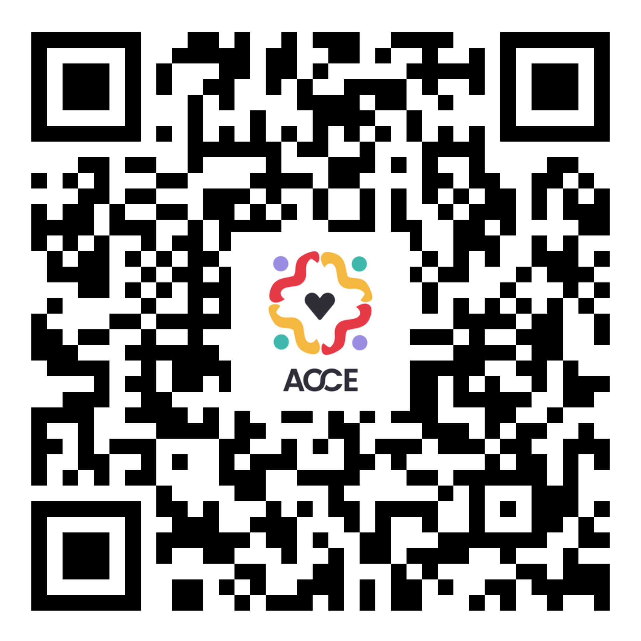 QR code for the English ACCE Impact Club donation form